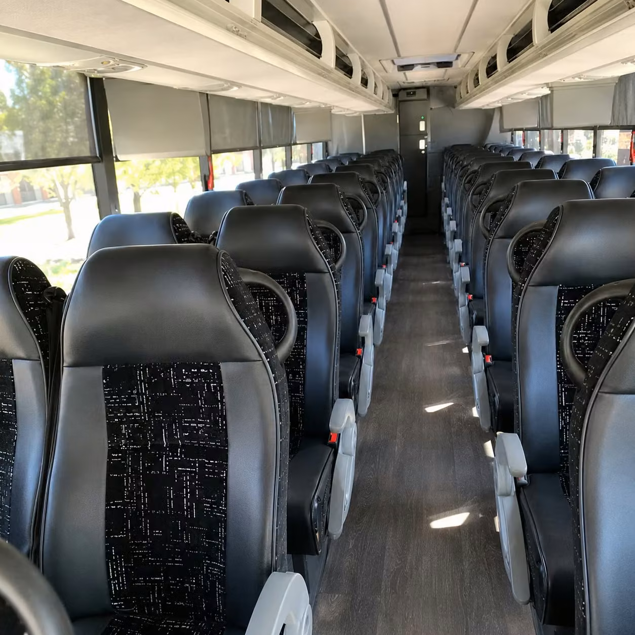 56 passenger charter bus inside